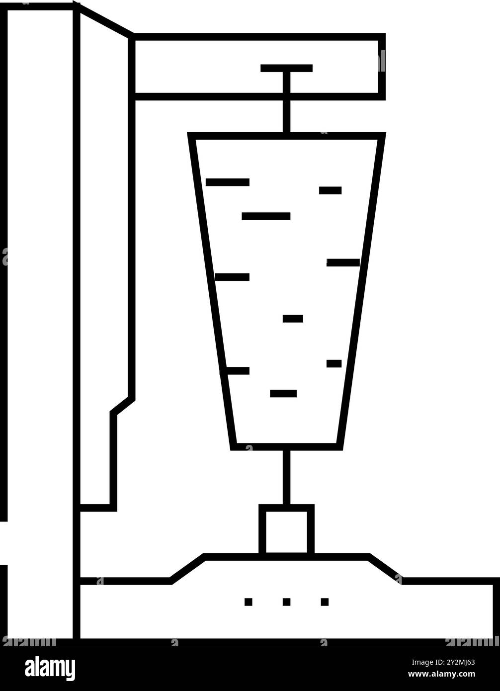 doner kebab, icona della linea di cucina turca, illustrazione vettoriale Illustrazione Vettoriale