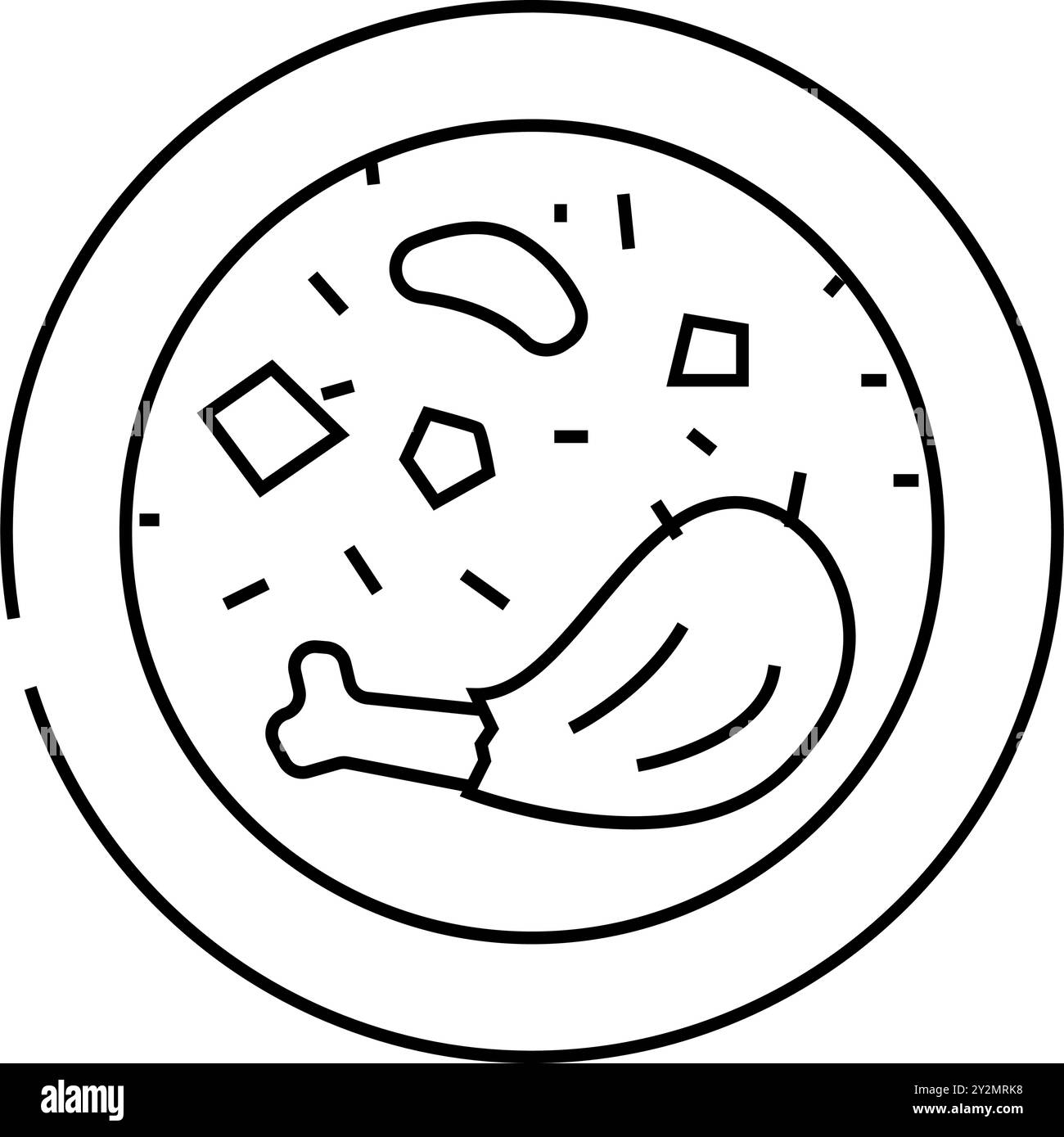 illustrazione vettoriale dell'icona della linea del curry massaman thai cuisine Illustrazione Vettoriale