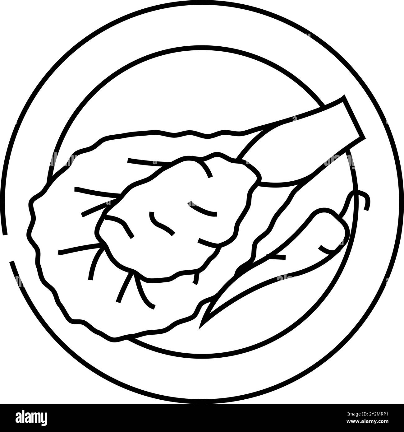 illustrazione vettoriale dell'icona dell'insalata di larice della cucina tailandese Illustrazione Vettoriale