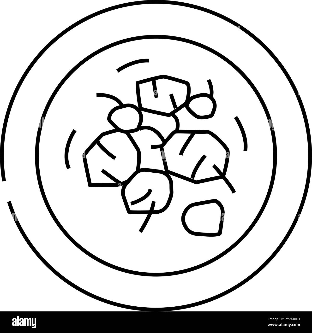 illustrazione vettoriale dell'icona della linea di cucina tailandese del curry del panang Illustrazione Vettoriale