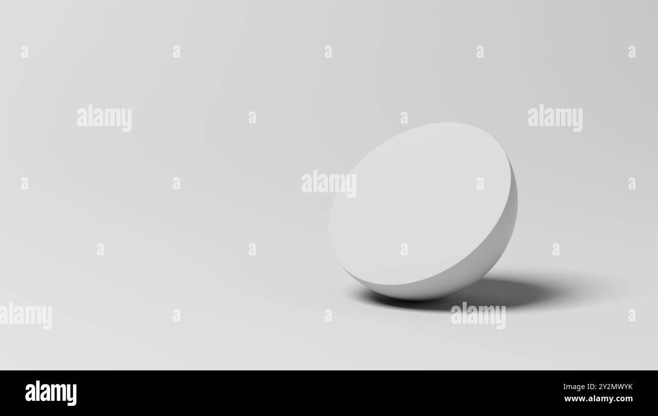 Display del prodotto. Piedini di visualizzazione. In piedi. Colore bianco. Emisfero. illustrazione 3d. Foto Stock