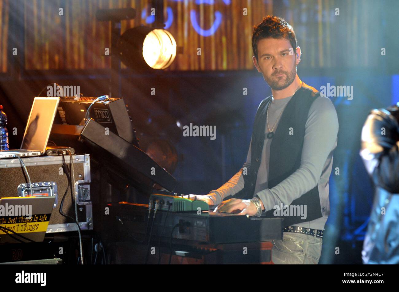 Milano Italia 29/03/2008: Andrea Mariano del Negramaro, gruppo italiano, durante la trasmissione televisiva "Scalo 76" Foto Stock