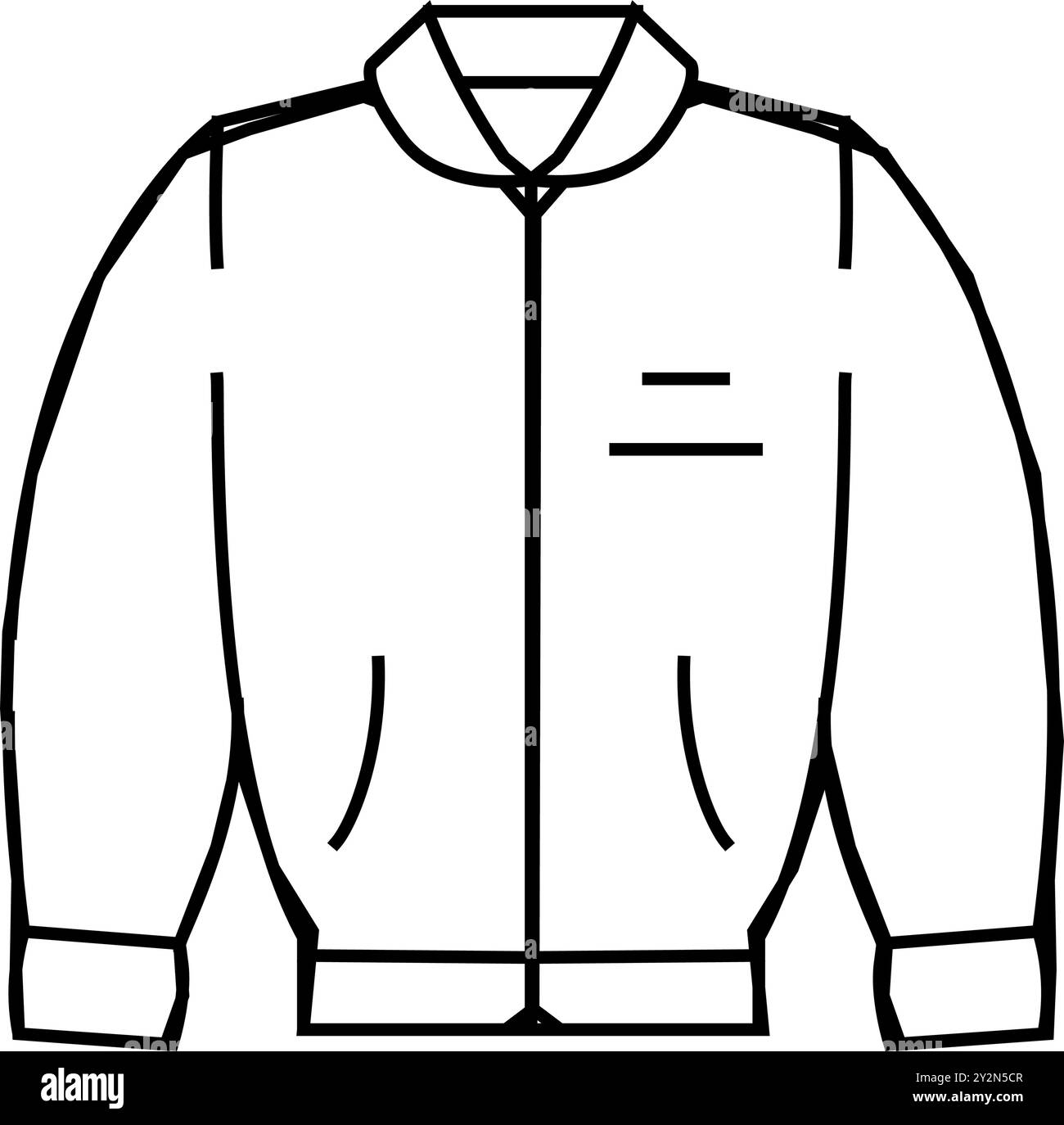 bomber giacca streetwear cloth fashion line icon illustrazione vettoriale Illustrazione Vettoriale