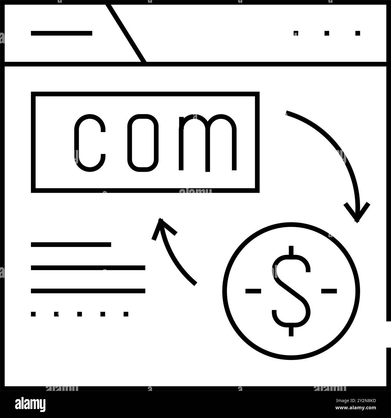 illustrazione vettoriale dell'icona della linea di capovolgimento del dominio Illustrazione Vettoriale