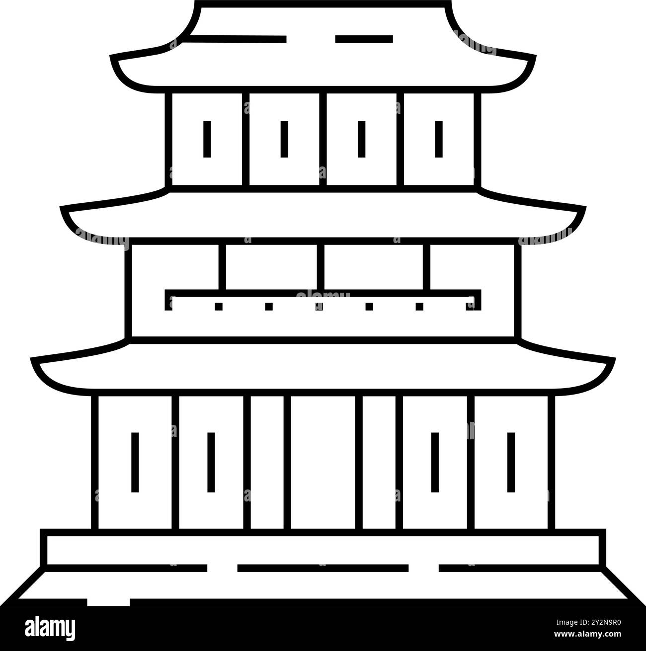 tempio buddista icona linea buddhista illustrazione vettoriale Illustrazione Vettoriale
