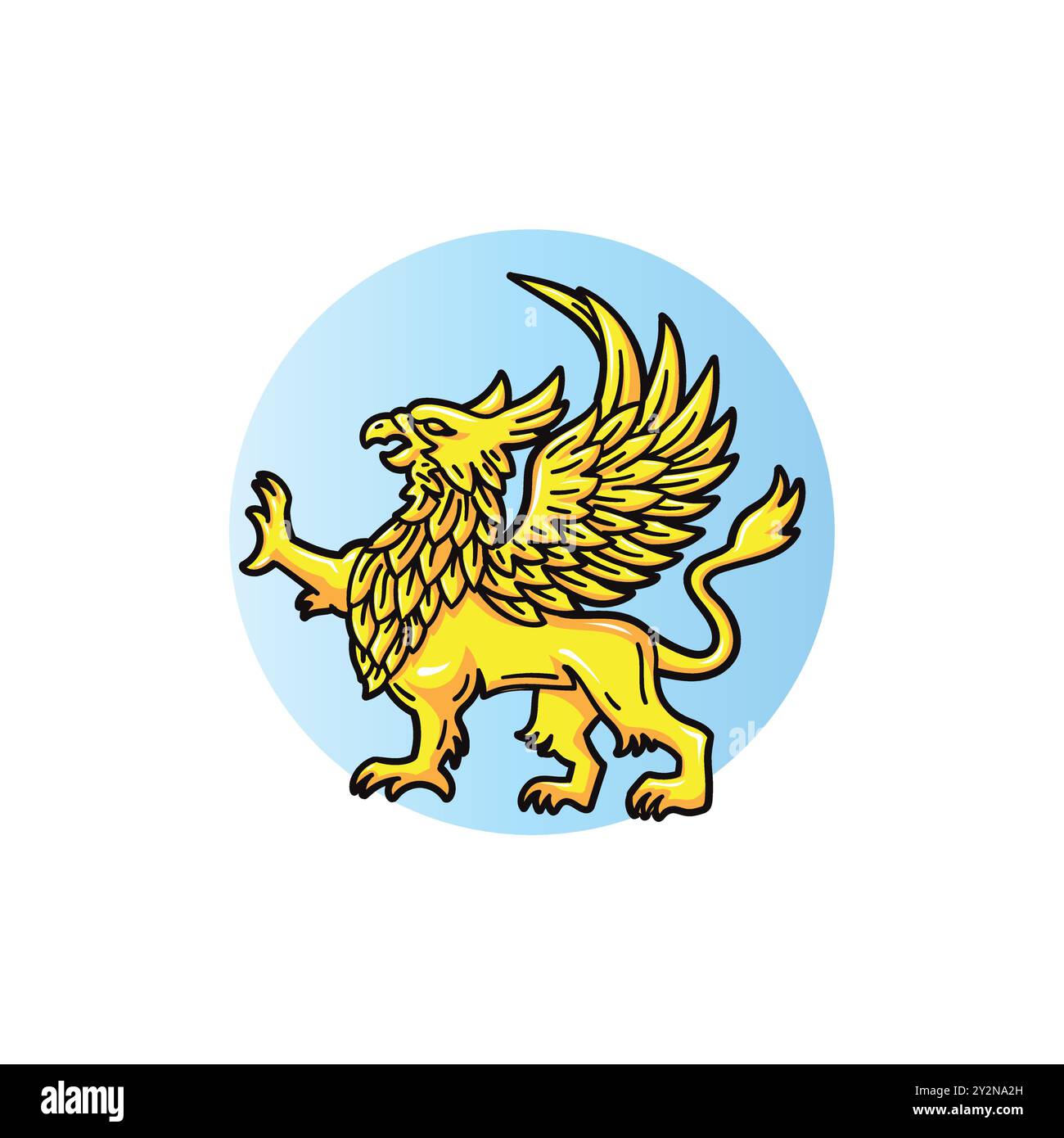 Illustrazione vettoriale Griffin Mythology stile colorato Illustrazione Vettoriale
