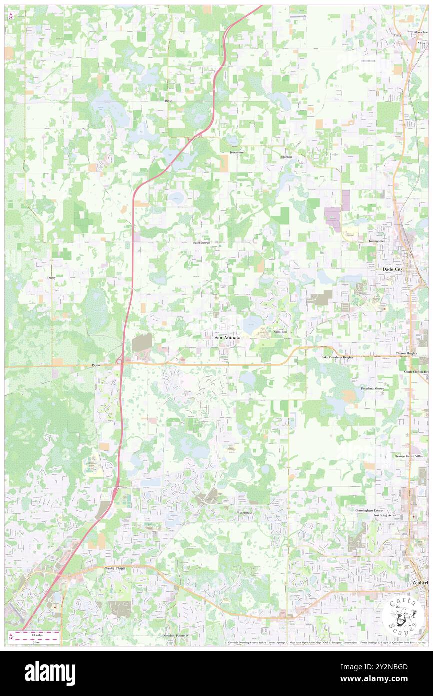 San Antonio, Pasco County, Stati Uniti, Stati Uniti, Florida, N 28 20' 9'', S 82 16' 28'', MAP, Cartascapes Map pubblicata nel 2024. Esplora Cartascapes, una mappa che rivela i diversi paesaggi, culture ed ecosistemi della Terra. Viaggia attraverso il tempo e lo spazio, scoprendo l'interconnessione del passato, del presente e del futuro del nostro pianeta. Foto Stock