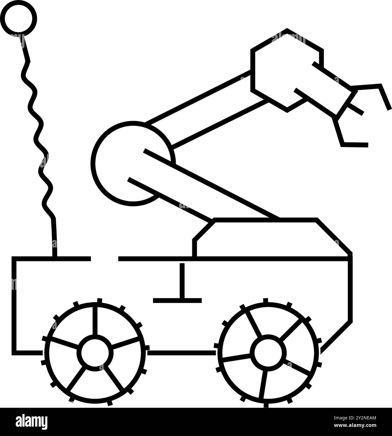 illustrazione vettoriale dell'icona della linea del club dei bambini robotics Illustrazione Vettoriale