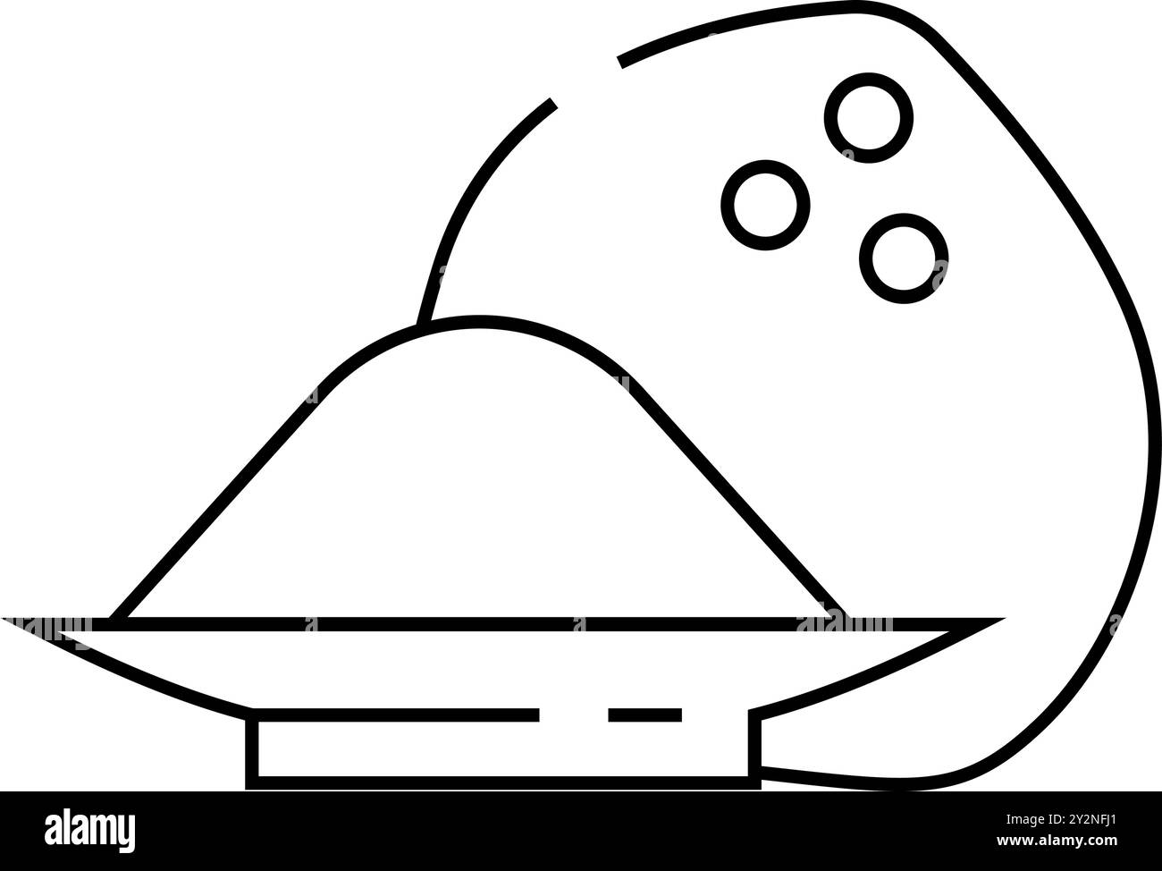 illustrazione vettore icona linea tropicale cocco zucchero Illustrazione Vettoriale