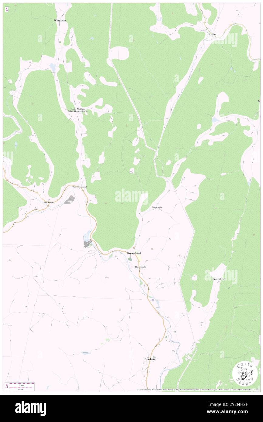 Townshend, Windham County, Stati Uniti, Vermont, N 43 2' 50'', S 72 40' 3'', MAP, Cartascapes Map pubblicata nel 2024. Esplora Cartascapes, una mappa che rivela i diversi paesaggi, culture ed ecosistemi della Terra. Viaggia attraverso il tempo e lo spazio, scoprendo l'interconnessione del passato, del presente e del futuro del nostro pianeta. Foto Stock