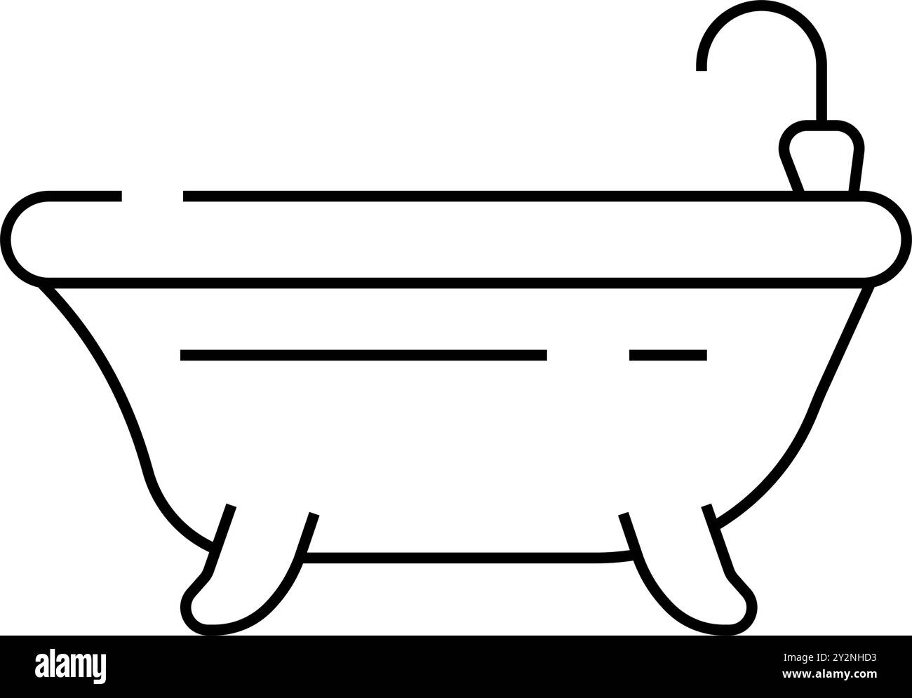 illustrazione vettoriale dell'icona della linea del bagno o della doccia Illustrazione Vettoriale