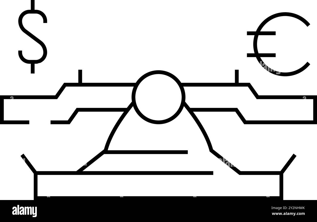 icona della linea di protezione del denaro illustrazione del vettore Illustrazione Vettoriale