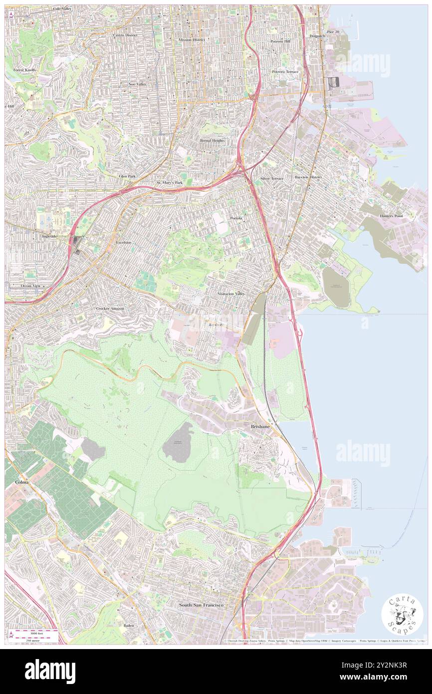 Bayshore, San Mateo County, Stati Uniti, Stati Uniti, California, N 37 42' 22'', S 122 24' 47''', MAP, Cartascapes Map pubblicata nel 2024. Esplora Cartascapes, una mappa che rivela i diversi paesaggi, culture ed ecosistemi della Terra. Viaggia attraverso il tempo e lo spazio, scoprendo l'interconnessione del passato, del presente e del futuro del nostro pianeta. Foto Stock