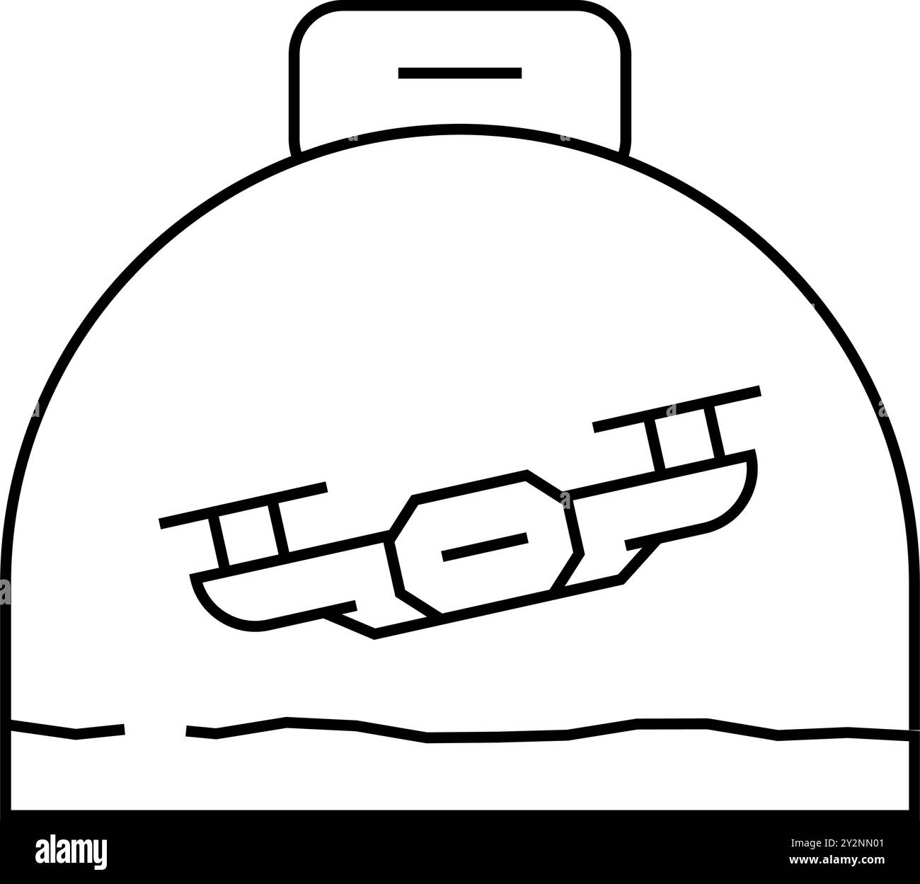 voli sportivi su copters linea icona vettore illustrazione Illustrazione Vettoriale