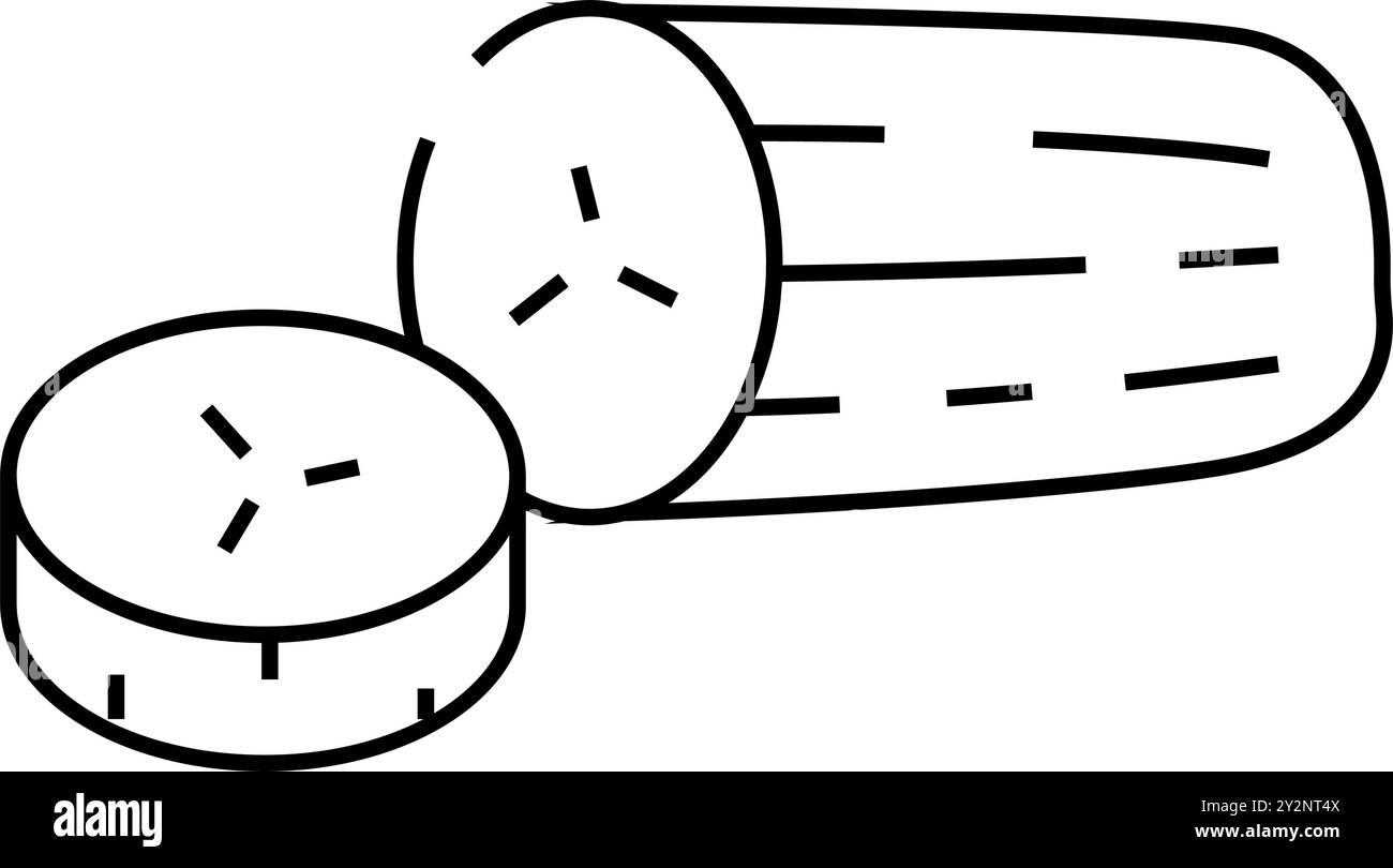 un'intera illustrazione vettoriale dell'icona della linea del cetriolo Illustrazione Vettoriale