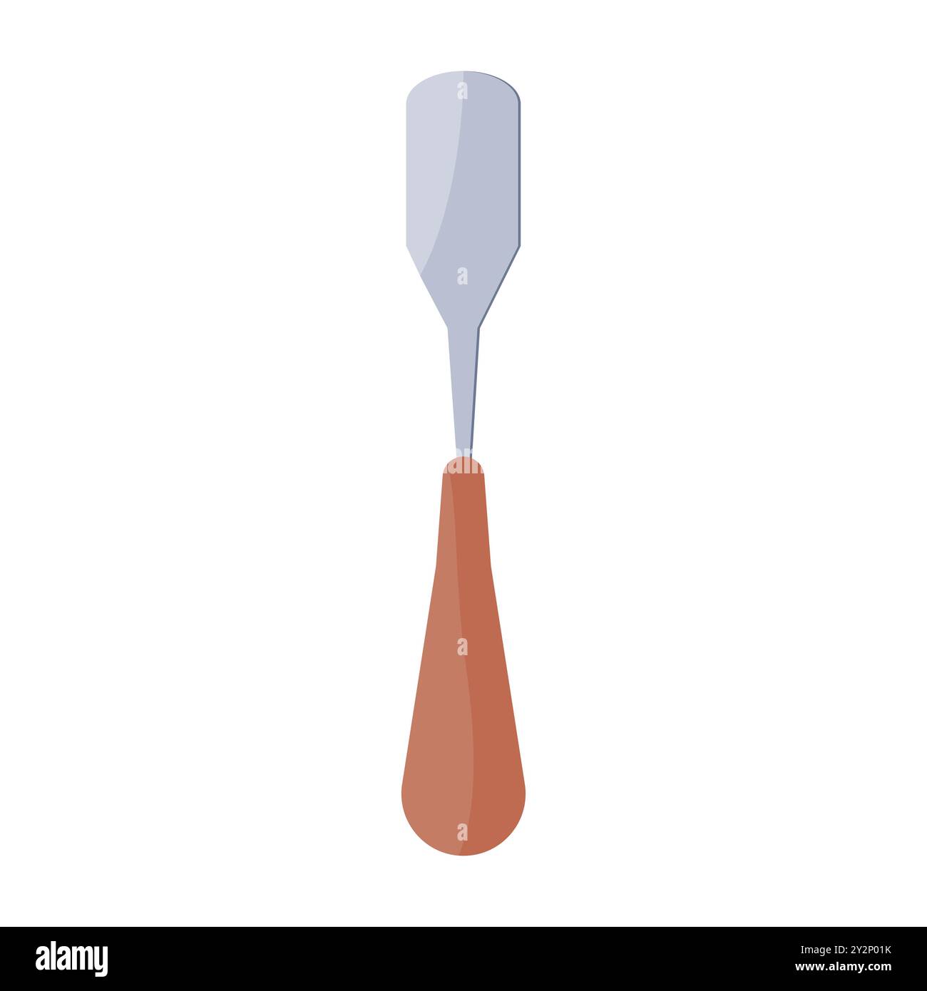 Icona del coltello della tavolozza isolata su sfondo bianco. Attrezzatura di verniciatura per l'applicazione della vernice su tela. Illustrazione vettoriale Illustrazione Vettoriale