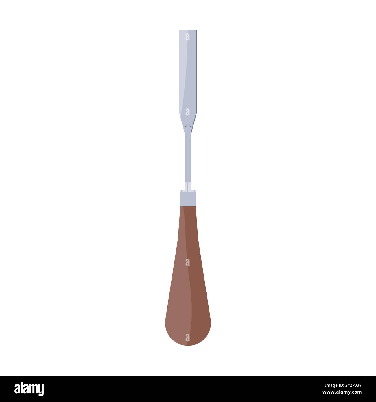 Icona del coltello della tavolozza isolata su sfondo bianco. Strumento di verniciatura per spalmare il materiale e applicare la vernice sulla tela. Illustrazione vettoriale Illustrazione Vettoriale