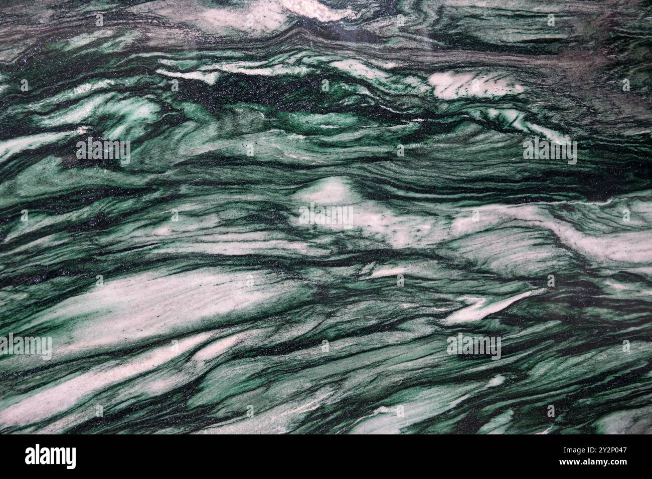 La bellezza naturale del marmo Verde Lapponia: Marmo verde con venature bianche Foto Stock