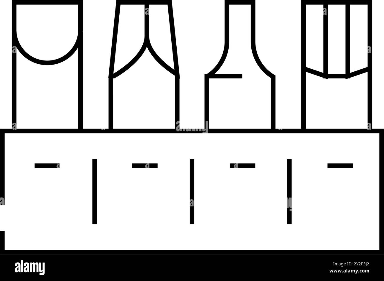 illustrazione vettoriale dell'icona della linea del supporto della punta da trapano Illustrazione Vettoriale