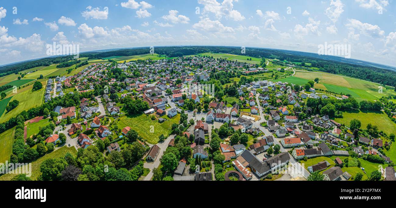 Vista della regione intorno ad Adelsried nel Parco naturale delle foreste occidentali di Augusta Foto Stock