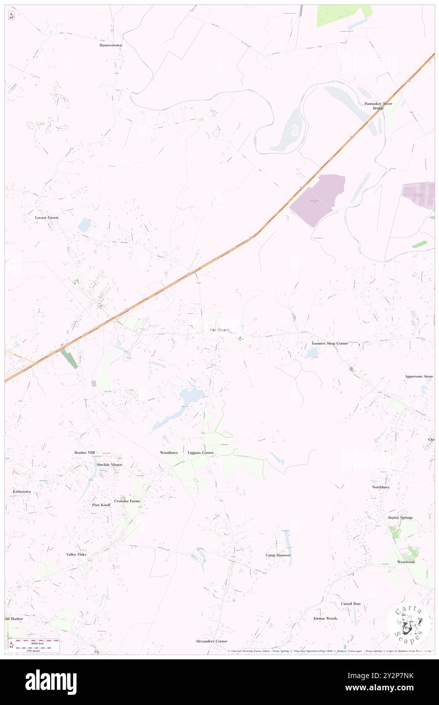 Old Church, Hanover County, Stati Uniti, Stati Uniti, Virginia, N 37 38' 40'', S 77 13' 15'', mappa, Cartascapes Map pubblicata nel 2024. Esplora Cartascapes, una mappa che rivela i diversi paesaggi, culture ed ecosistemi della Terra. Viaggia attraverso il tempo e lo spazio, scoprendo l'interconnessione del passato, del presente e del futuro del nostro pianeta. Foto Stock