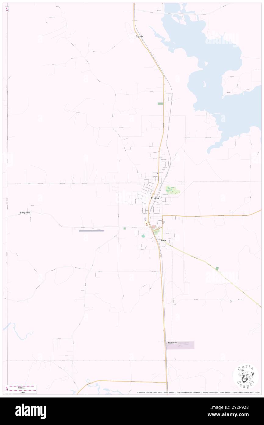 Vivian, Caddo Parish, Stati Uniti, Louisiana, N 32 52' 17'', S 93 59' 14'', MAP, Cartascapes Map pubblicata nel 2024. Esplora Cartascapes, una mappa che rivela i diversi paesaggi, culture ed ecosistemi della Terra. Viaggia attraverso il tempo e lo spazio, scoprendo l'interconnessione del passato, del presente e del futuro del nostro pianeta. Foto Stock