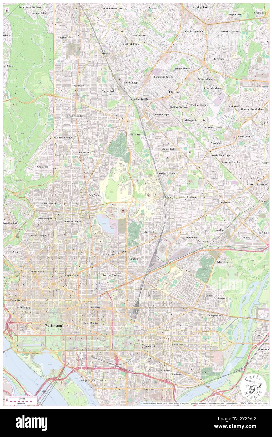 Park Place, Contea di Washington, Stati Uniti, Stati Uniti, Washington, DC, N 38 55' 50'', S 77 0' 18'', MAP, Cartascapes Map pubblicata nel 2024. Esplora Cartascapes, una mappa che rivela i diversi paesaggi, culture ed ecosistemi della Terra. Viaggia attraverso il tempo e lo spazio, scoprendo l'interconnessione del passato, del presente e del futuro del nostro pianeta. Foto Stock