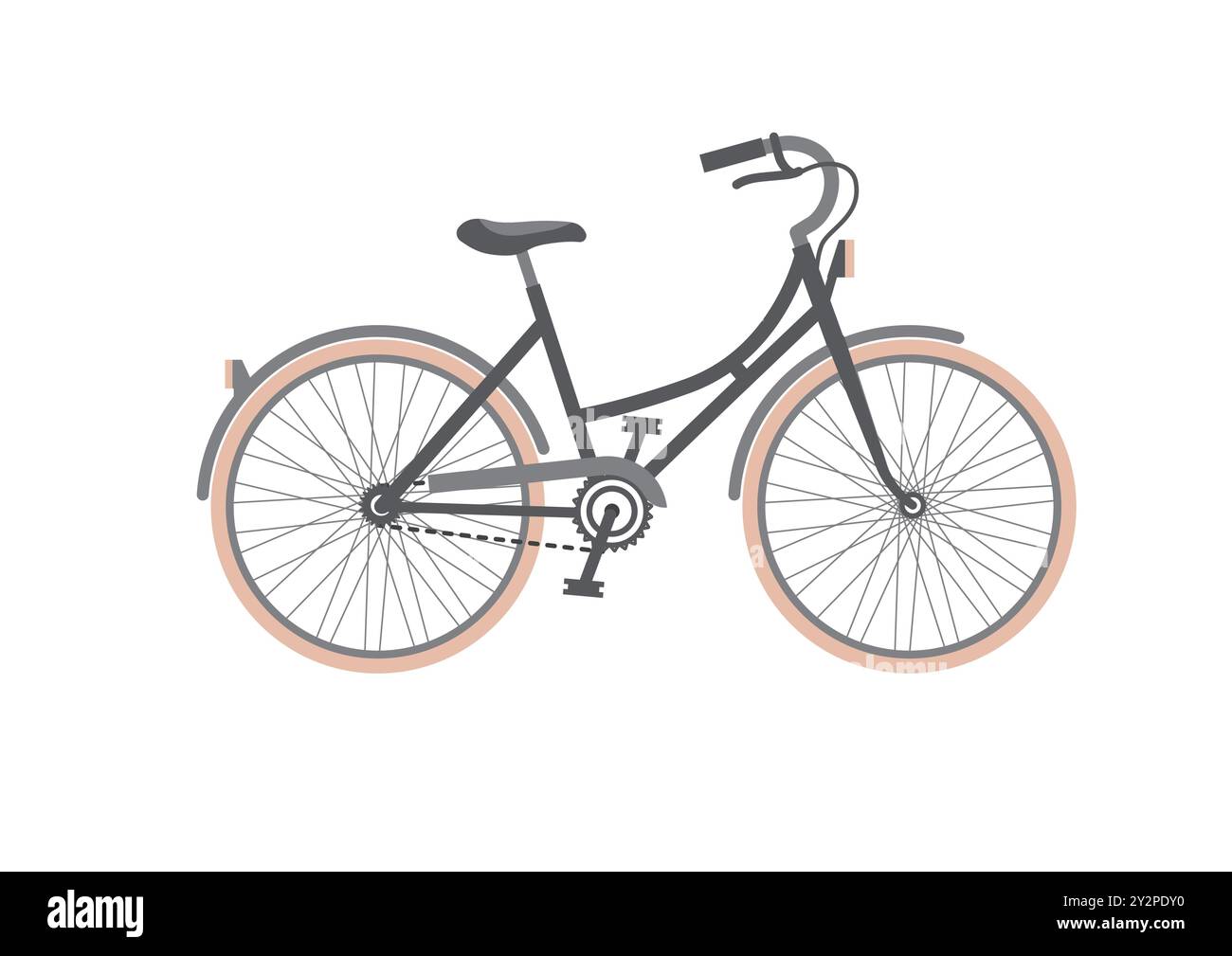 Illustrazione della vecchia bicicletta classica, illustrazione vettoriale della bicicletta sportiva unica Illustrazione Vettoriale