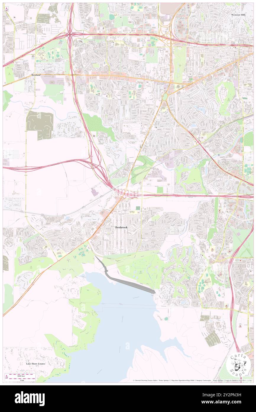 Benbrook, Tarrant County, Stati Uniti, Stati Uniti, Texas, N 32 40' 23'', S 97 27' 38'', mappa, Cartascapes Map pubblicata nel 2024. Esplora Cartascapes, una mappa che rivela i diversi paesaggi, culture ed ecosistemi della Terra. Viaggia attraverso il tempo e lo spazio, scoprendo l'interconnessione del passato, del presente e del futuro del nostro pianeta. Foto Stock