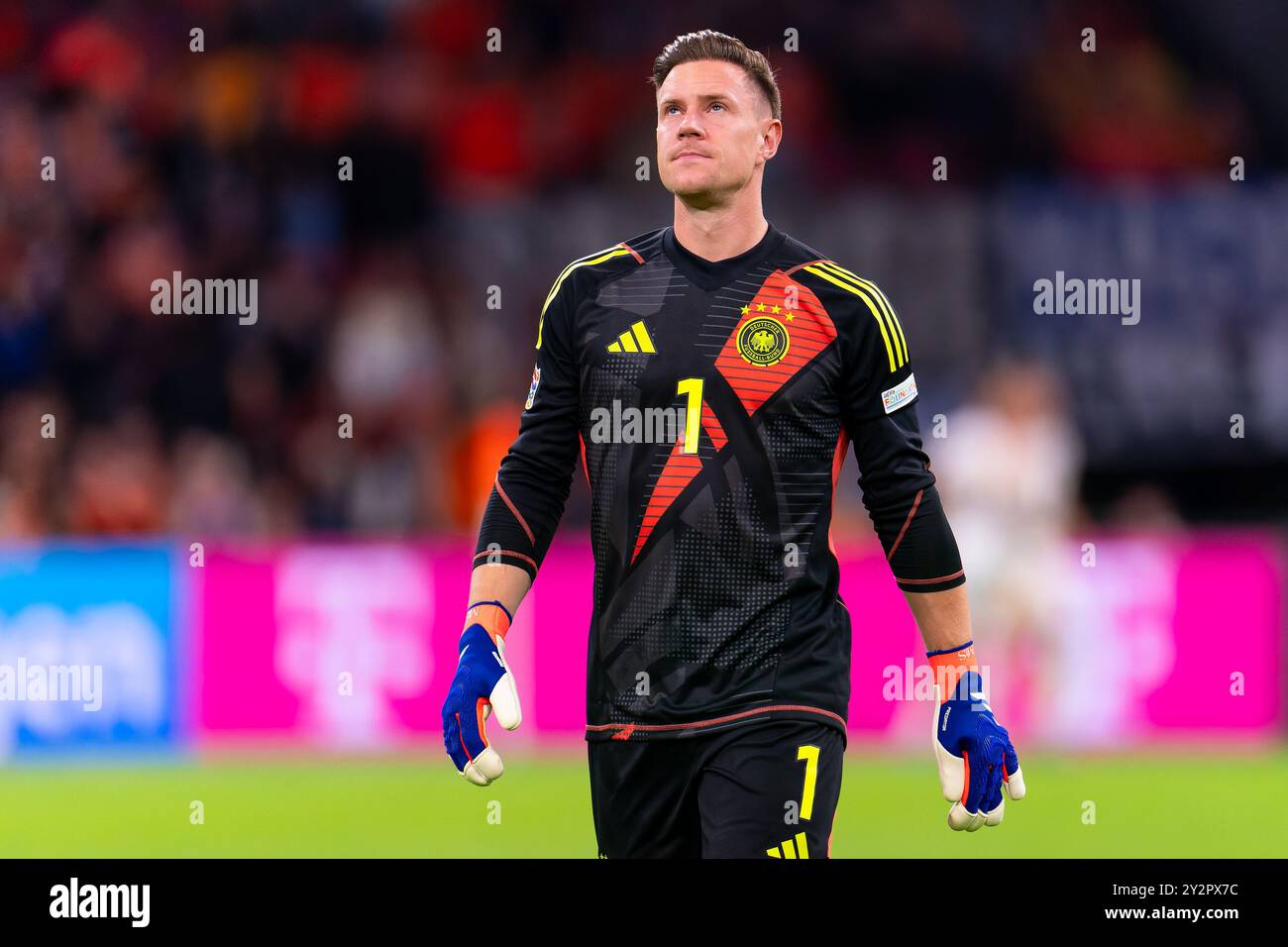 Amsterdam, Paesi Bassi. 10 settembre 2024. AMSTERDAM, PAESI BASSI - 10 SETTEMBRE: Il portiere tedesco Marc-Andre ter Stegen durante la partita del gruppo A3 della UEFA Nations League 2024/25 tra Paesi Bassi e Germania alla Johan Cruijff Arena il 10 settembre 2024 ad Amsterdam, Paesi Bassi. (Foto di Joris Verwijst/Agenzia BSR) credito: Agenzia BSR/Alamy Live News Foto Stock