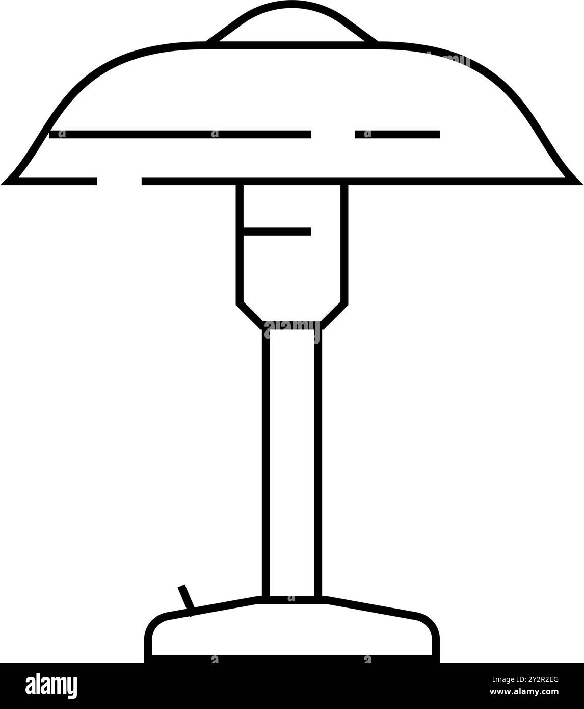 lampada tavolo camera da letto linea interna icona vettore illustrazione Illustrazione Vettoriale