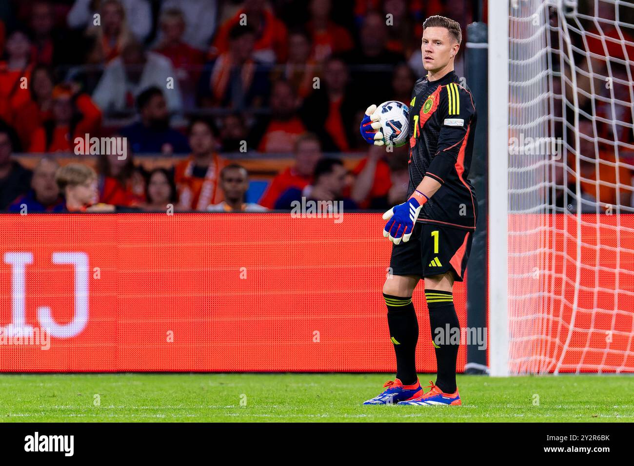 Amsterdam, Paesi Bassi. 10 settembre 2024. AMSTERDAM, PAESI BASSI - 10 SETTEMBRE: Il portiere tedesco Marc-Andre ter Stegen durante la partita del gruppo A3 della UEFA Nations League 2024/25 tra Paesi Bassi e Germania alla Johan Cruijff Arena il 10 settembre 2024 ad Amsterdam, Paesi Bassi. (Foto di Joris Verwijst/Agenzia BSR) credito: Agenzia BSR/Alamy Live News Foto Stock
