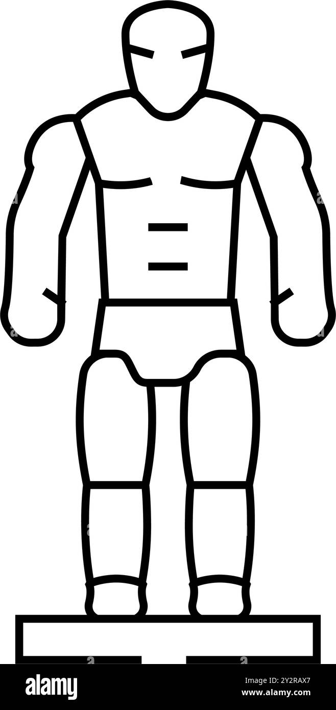 figura azione icona della linea bambino giocattolo figura vettoriale Illustrazione Vettoriale