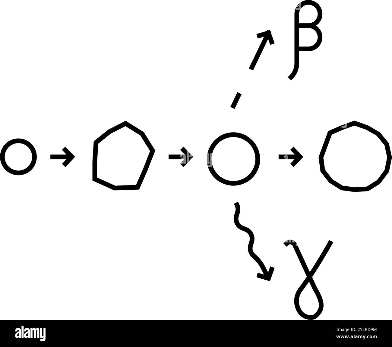 icona linea energia nucleare attivazione neutroni illustrazione vettore Illustrazione Vettoriale