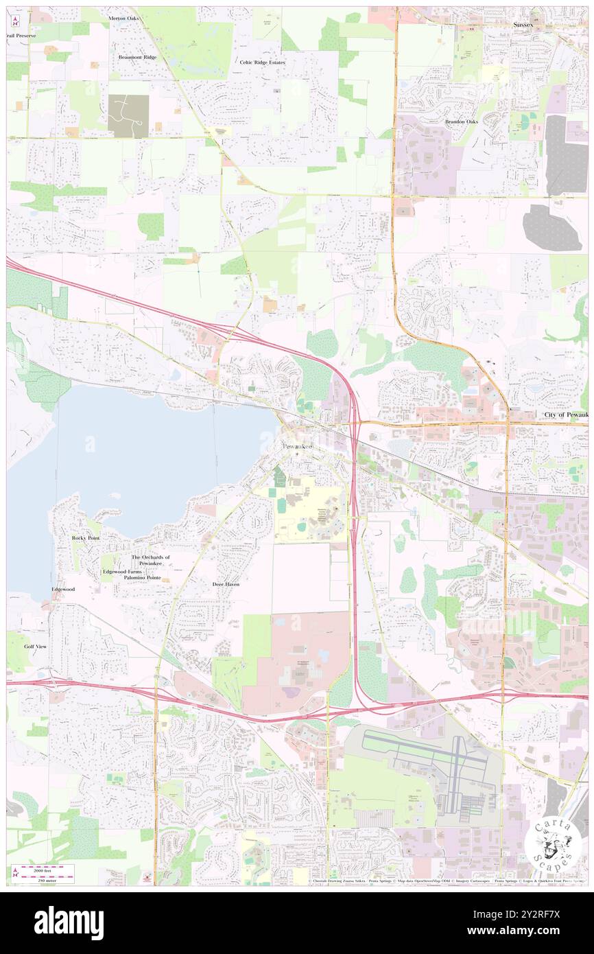 Pewaukee, contea di Waukesha, Stati Uniti, Wisconsin, N 43 4' 50'', S 88 15' 40'', MAP, Cartascapes Map pubblicata nel 2024. Esplora Cartascapes, una mappa che rivela i diversi paesaggi, culture ed ecosistemi della Terra. Viaggia attraverso il tempo e lo spazio, scoprendo l'interconnessione del passato, del presente e del futuro del nostro pianeta. Foto Stock