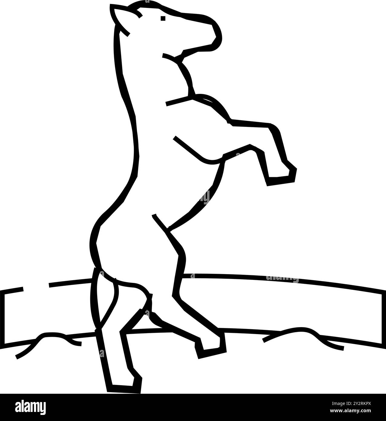 circo cavallo carnevale vintage mostra linea icona figura vettore Illustrazione Vettoriale