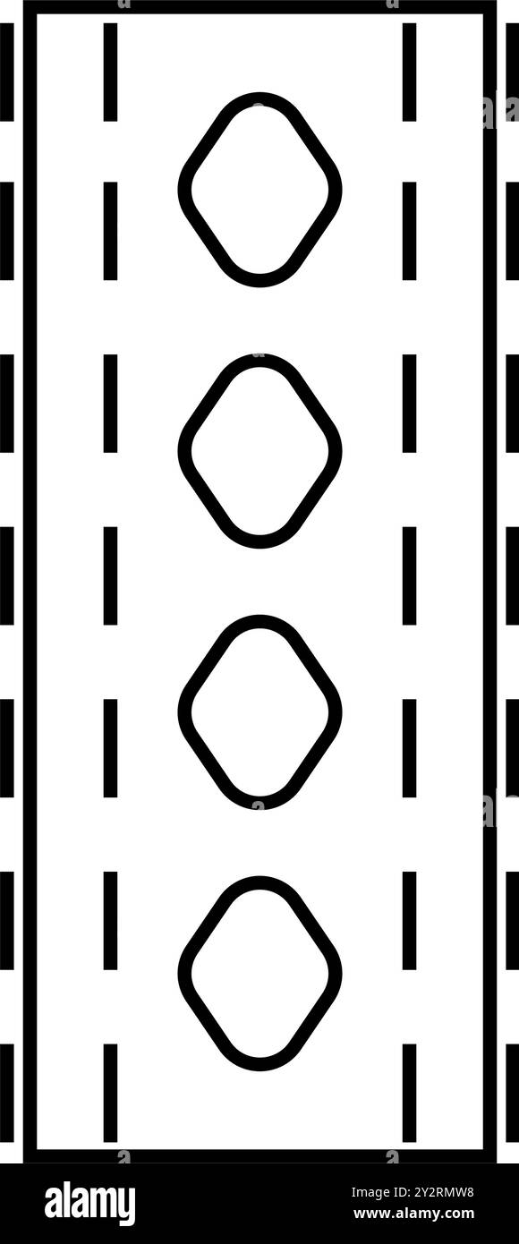 simbolo della linea dell'attrezzatura da ginnastica del rullo di massaggio, illustrazione vettoriale Illustrazione Vettoriale