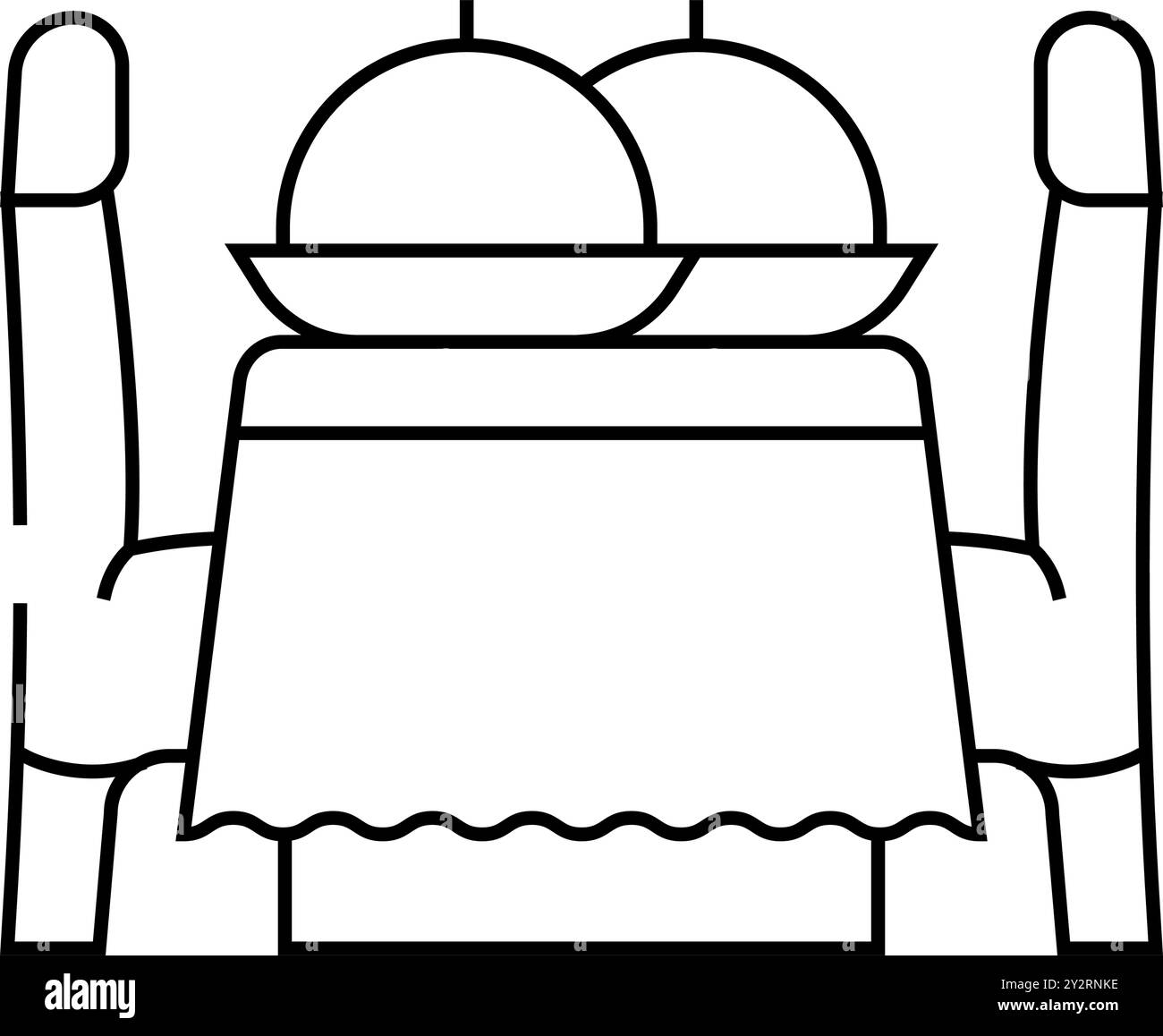 tabella per gli ospiti del giorno di nozze linea icona illustrazione vettoriale Illustrazione Vettoriale