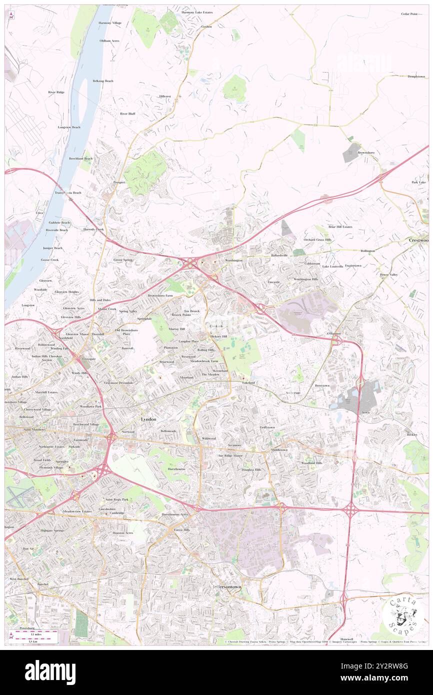 Creekside, Jefferson County, Stati Uniti, Stati Uniti, Kentucky, N 38 17' 29'', S 85 34' 9'', MAP, Cartascapes Map pubblicata nel 2024. Esplora Cartascapes, una mappa che rivela i diversi paesaggi, culture ed ecosistemi della Terra. Viaggia attraverso il tempo e lo spazio, scoprendo l'interconnessione del passato, del presente e del futuro del nostro pianeta. Foto Stock