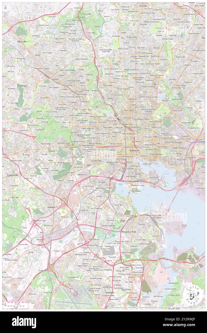 Union Square, città di Baltimora, Stati Uniti, Maryland, N 39 17' 12''', S 76 38' 29'', MAP, Cartascapes Map pubblicata nel 2024. Esplora Cartascapes, una mappa che rivela i diversi paesaggi, culture ed ecosistemi della Terra. Viaggia attraverso il tempo e lo spazio, scoprendo l'interconnessione del passato, del presente e del futuro del nostro pianeta. Foto Stock