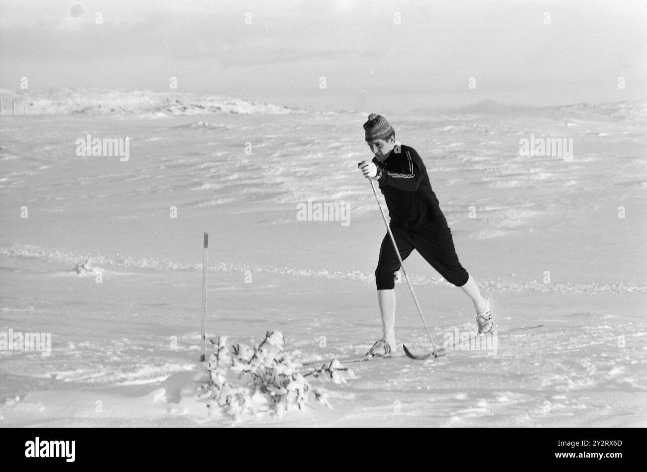 Effettivo 52-1-1971: Sta lottando per un posto olimpico. Dopo il WC nel 1966, Gjermund Eggen è stato proclamato il nostro nuovo re dello sci. Vinse tre medaglie d'oro e fu immediatamente rinominato Principe di Engerdal. Alcuni pensano che da allora non abbia rispettato. Quest'anno è un anno olimpico, e Gjermund Eggen è nella sua ultima stagione. Foto: Ivar Aaserud / Aktuell / NTB ***FOTO NON ELABORATA*** questo testo dell'immagine è tradotto automaticamente Foto Stock