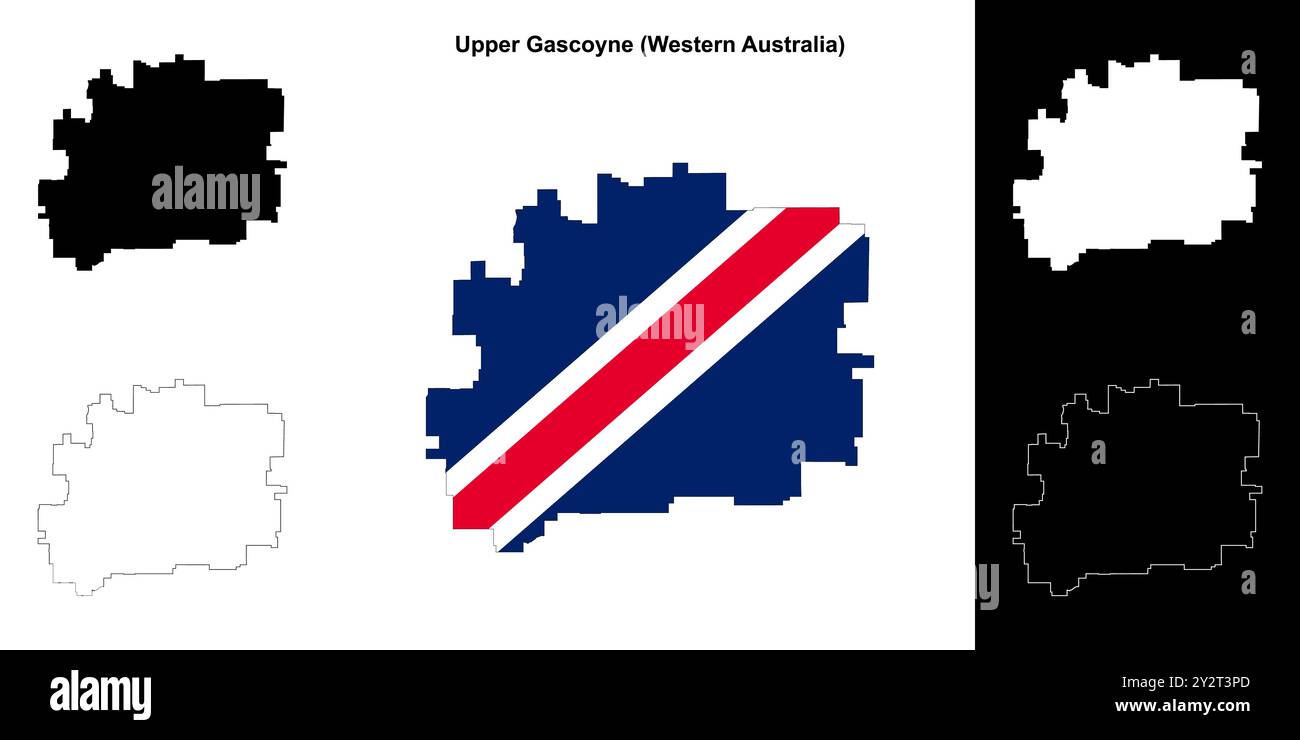 Set di mappe di profilo di Gascoyne superiore (Australia Occidentale) Illustrazione Vettoriale