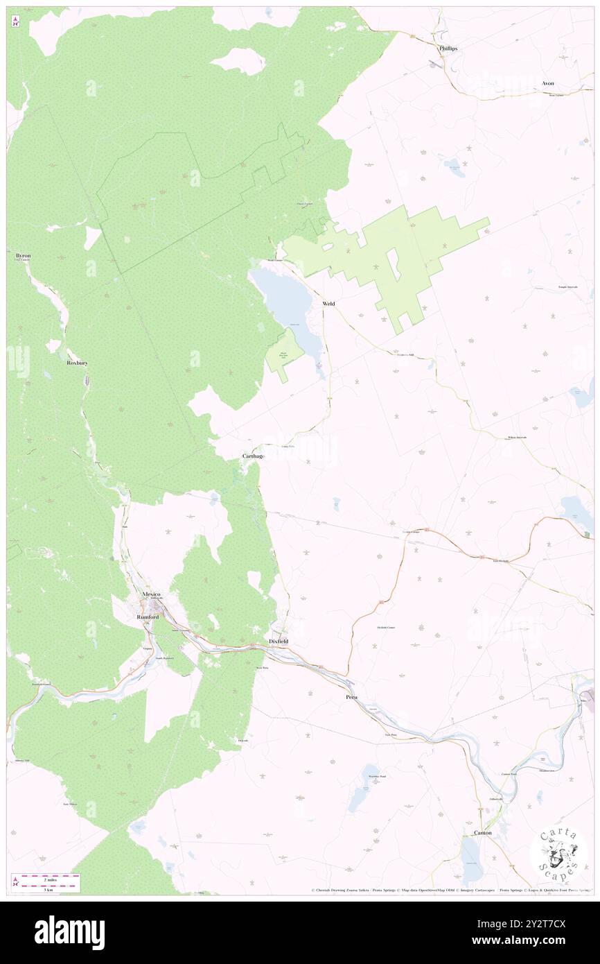 Carthage, Franklin County, Stati Uniti, Stati Uniti, Maine, N 44 37' 27'', S 70 28' 23'', mappa, Cartascapes Map pubblicata nel 2024. Esplora Cartascapes, una mappa che rivela i diversi paesaggi, culture ed ecosistemi della Terra. Viaggia attraverso il tempo e lo spazio, scoprendo l'interconnessione del passato, del presente e del futuro del nostro pianeta. Foto Stock