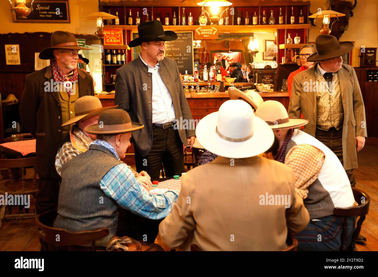 Markus Söder beim Besuch des Cowboy-Club Müchen 1913 e.V. anlässlich dessen 111-jährigen Jubiläums. München, 11.09.2024 *** Markus Söder visita al Cowboy Club 1913 e V in occasione del suo Müchen 111 anniversario Monaco di Baviera, 11 09 2024 foto:XK.xKriegerx/xFuturexImagex cowboy soeder 4972 Foto Stock