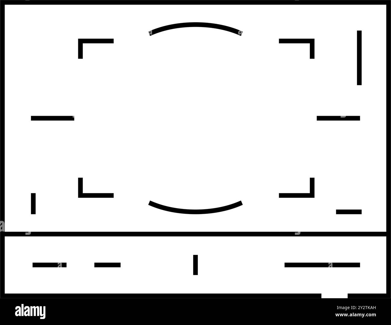 immagine vettoriale dell'icona a forma di linea del display della fotocamera Illustrazione Vettoriale