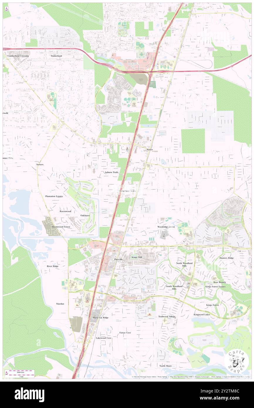 Timberlane Acres, Montgomery County, Stati Uniti, Texas, N 30 5' 16'', S 95 14' 19'', MAP, Cartascapes Map pubblicata nel 2024. Esplora Cartascapes, una mappa che rivela i diversi paesaggi, culture ed ecosistemi della Terra. Viaggia attraverso il tempo e lo spazio, scoprendo l'interconnessione del passato, del presente e del futuro del nostro pianeta. Foto Stock