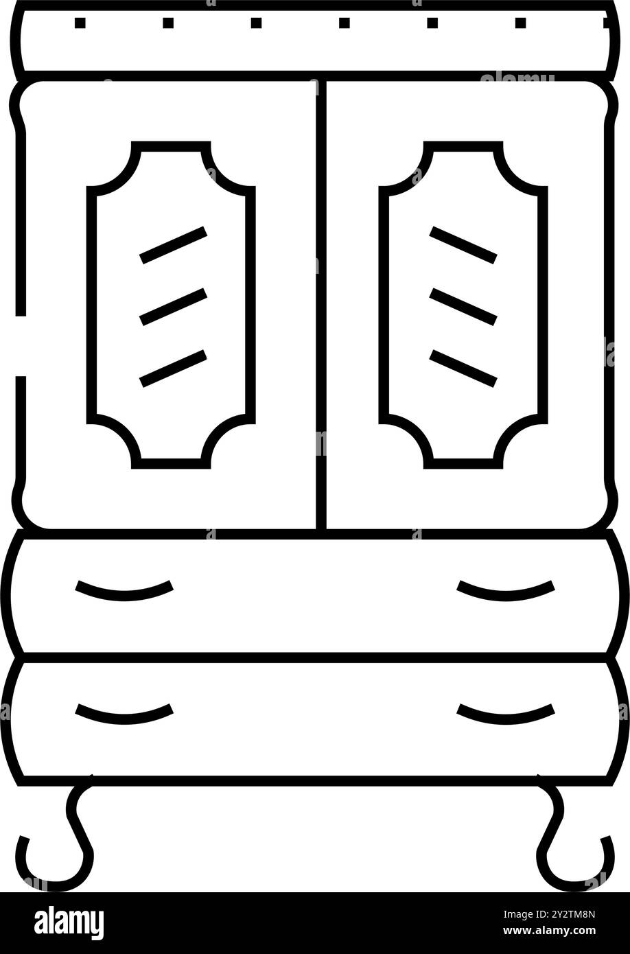 illustrazione vettoriale dell'icona della linea di mobili vintage Illustrazione Vettoriale