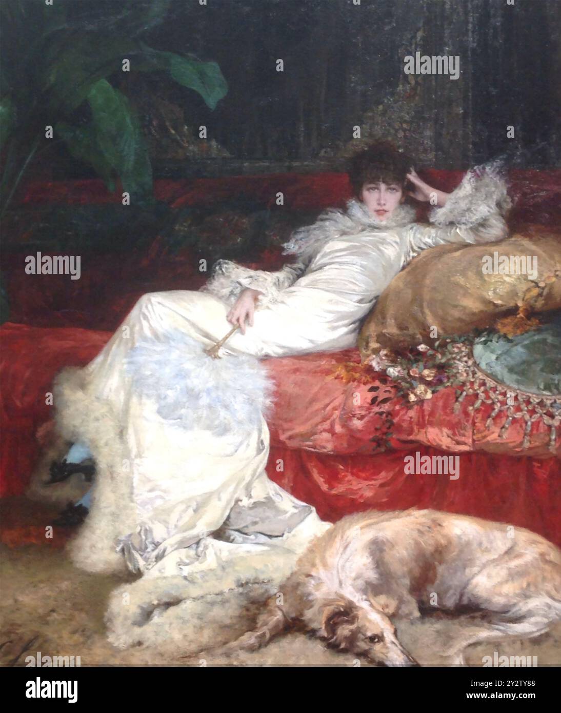SARAH BERNHARDT (1844-1923) attrice teatrale francese nel 1876 di Georges Clairin Foto Stock
