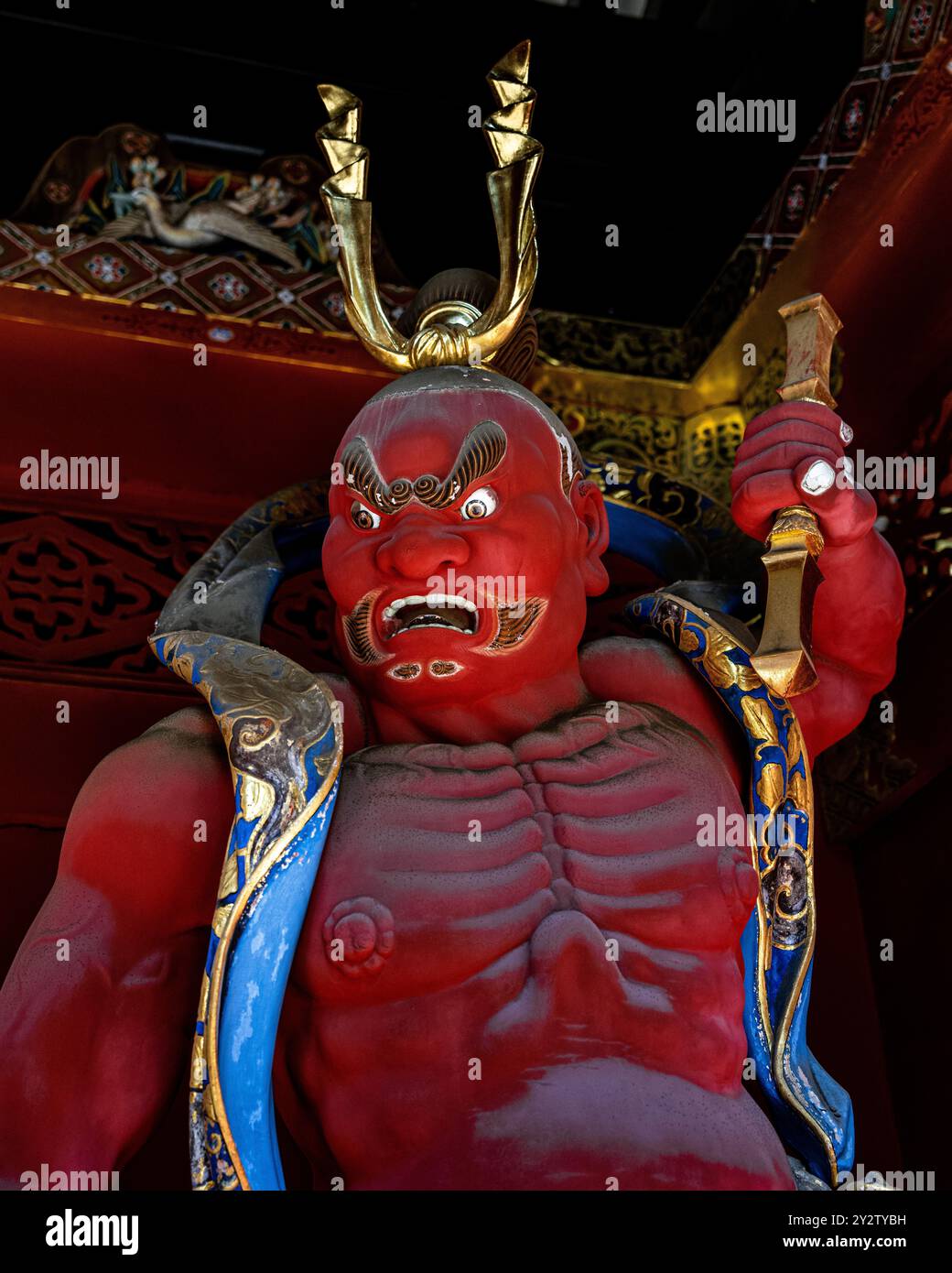 Il re a figura rossa chiamato Zochoten, il Signore della crescita spirituale al Tempio Taiyuin, il mausoleo di Tokugawa Iemitsu Foto Stock