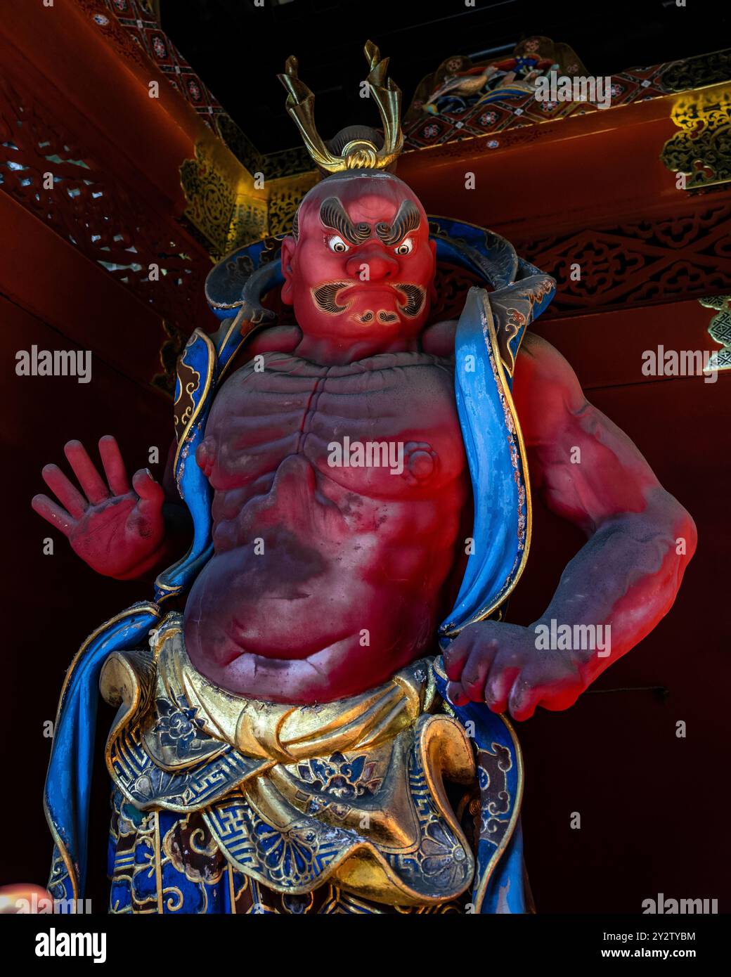 Il re a figura rossa chiamato Zochoten, il Signore della crescita spirituale al Tempio Taiyuin, il mausoleo di Tokugawa Iemitsu Foto Stock